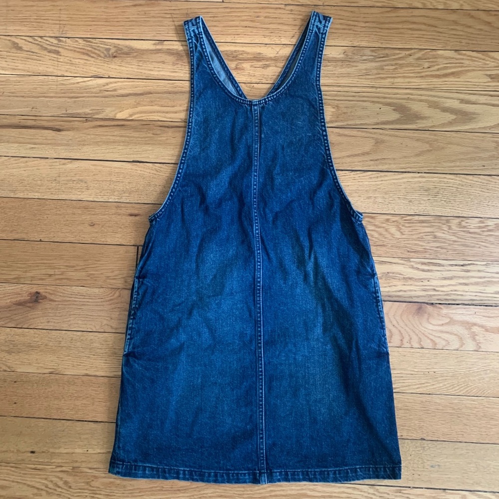 Frank + Oak Denim Pinafore Dress in Indigo - Small